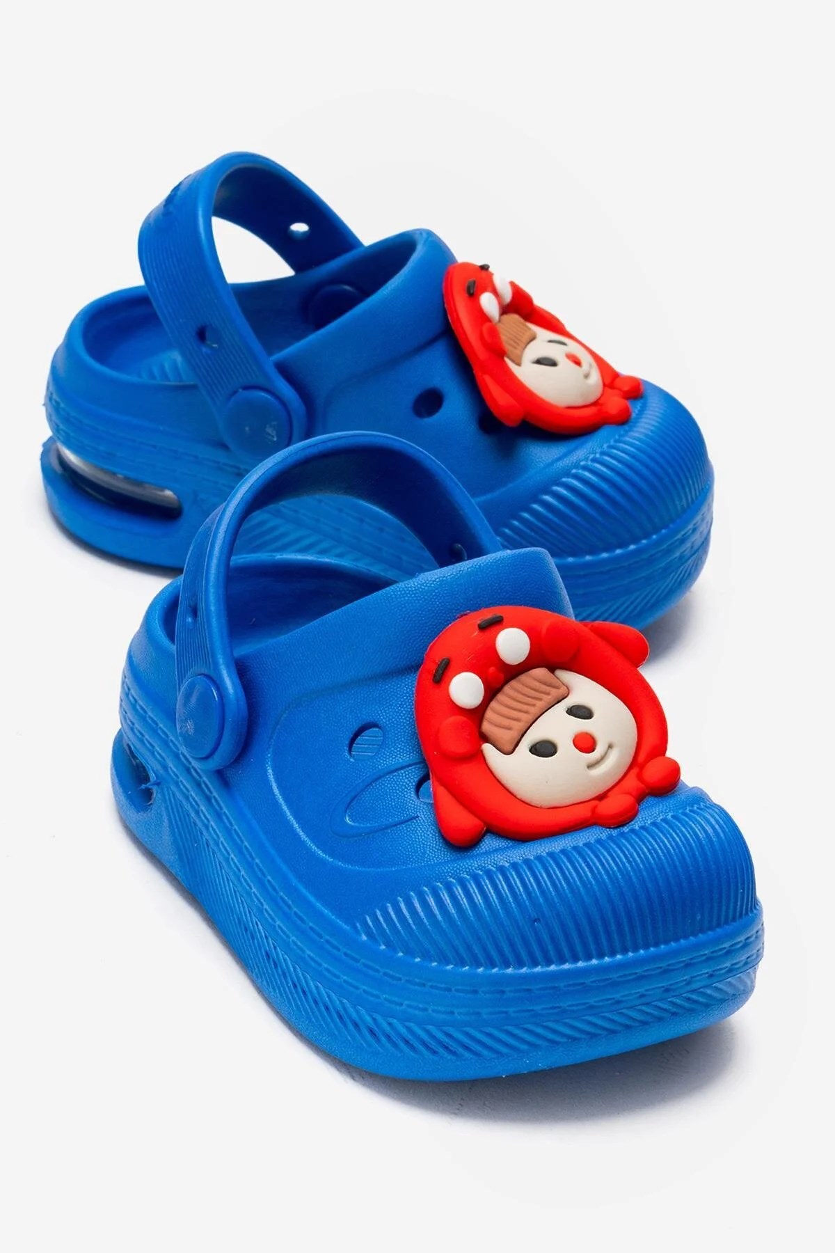 Saks Mavi Emojili Günlük Sahil Plaj Havuz Işıklı Çocuk Terlik & Sandalet