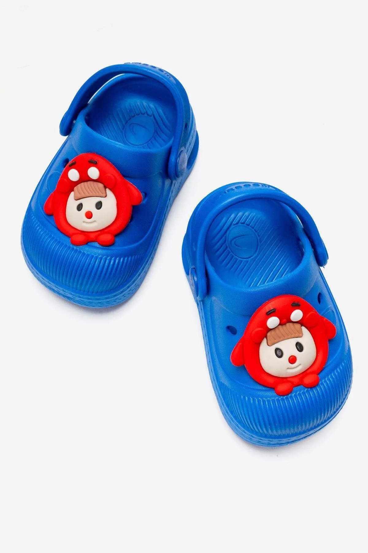 Saks Mavi Emojili Günlük Sahil Plaj Havuz Işıklı Çocuk Terlik & Sandalet