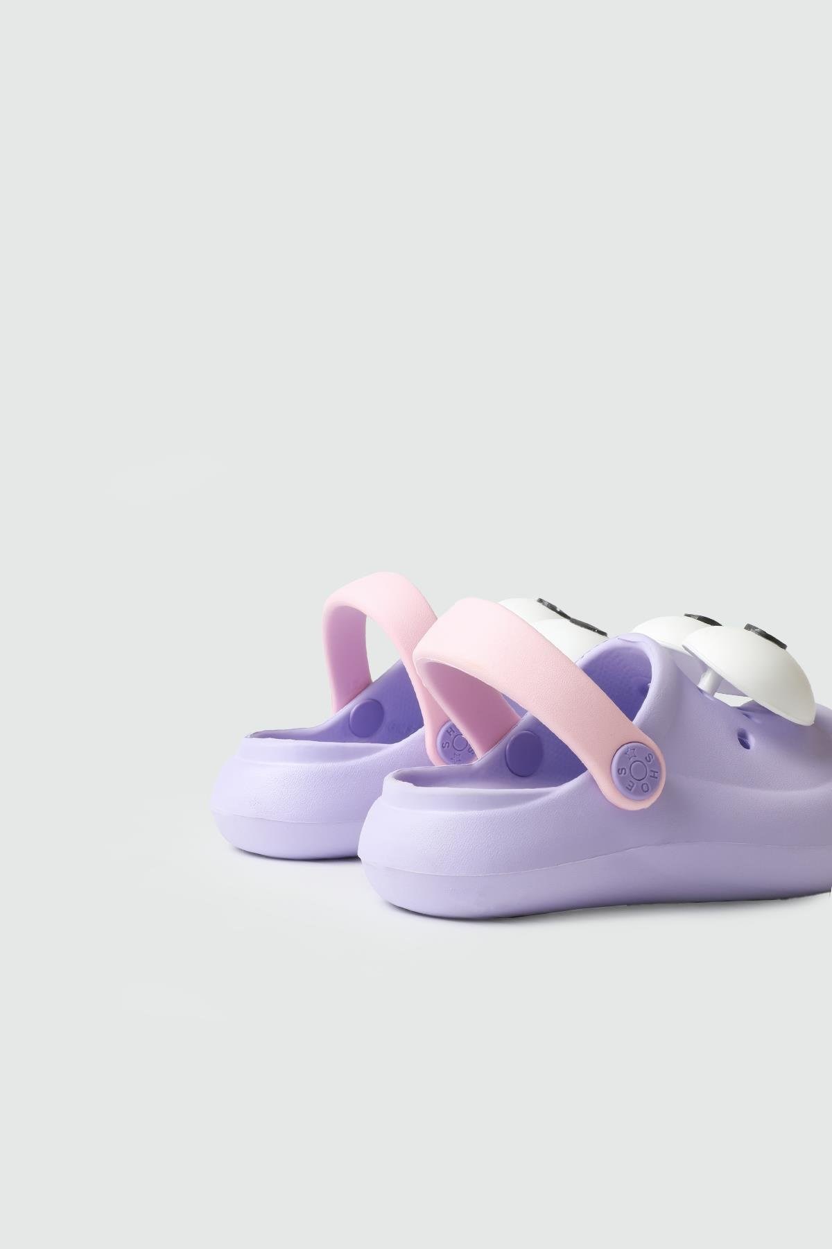Lila Emoji Günlük Bahçe Sahil Plaj Kreş Unisex Çocuk Terlik & Sandalet