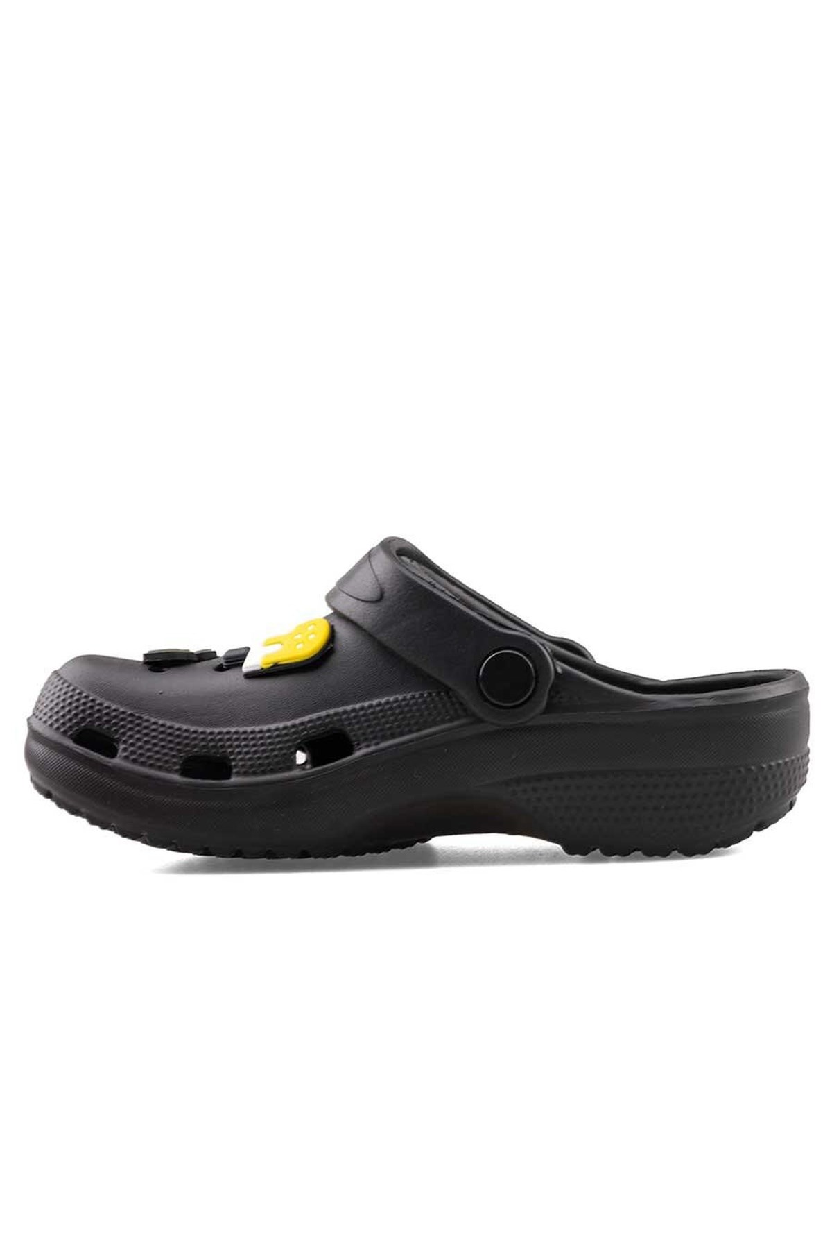 Siyah Figürlü Günlük Bahçe Sahil Plaj Kreş Unisex Çocuk Terlik&Sandalet