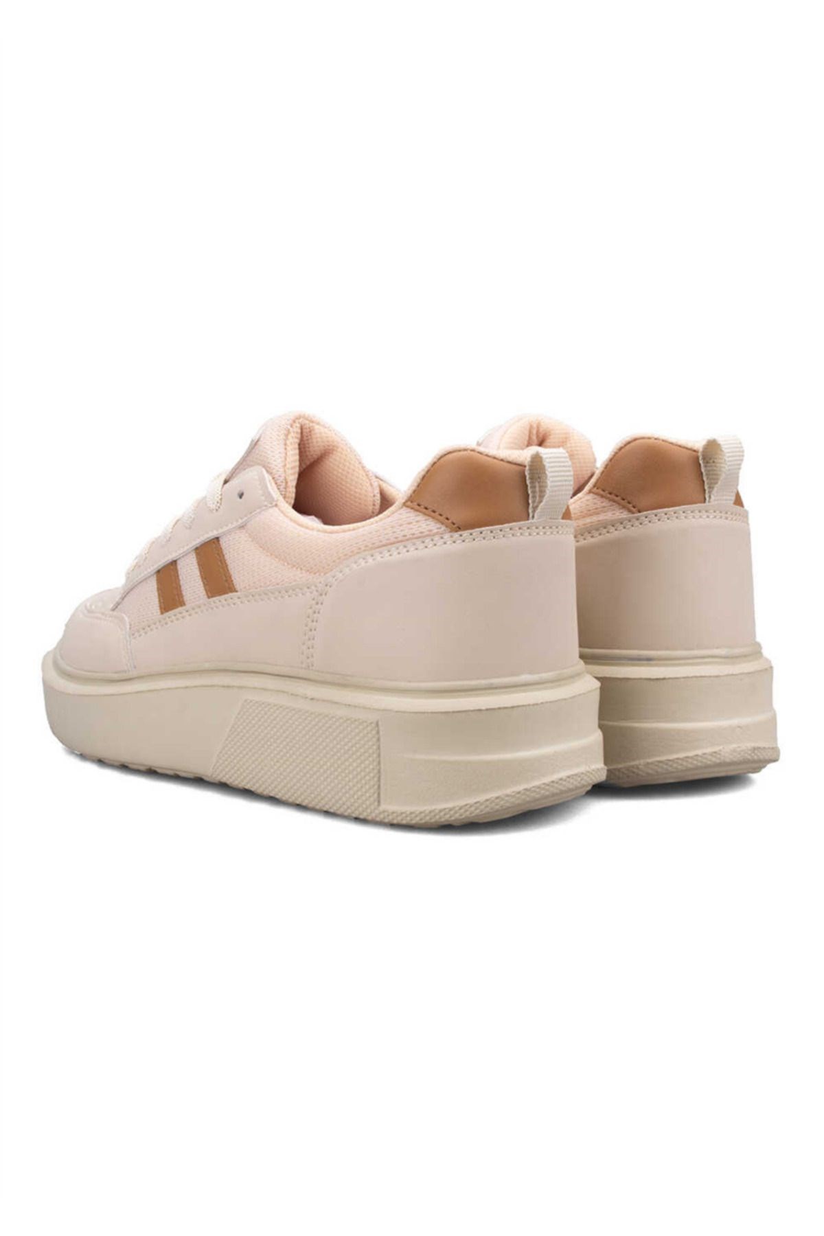 Bej Anorak Kalın Rahat Taban Sneaker Günlük Spor Ayakkabı
