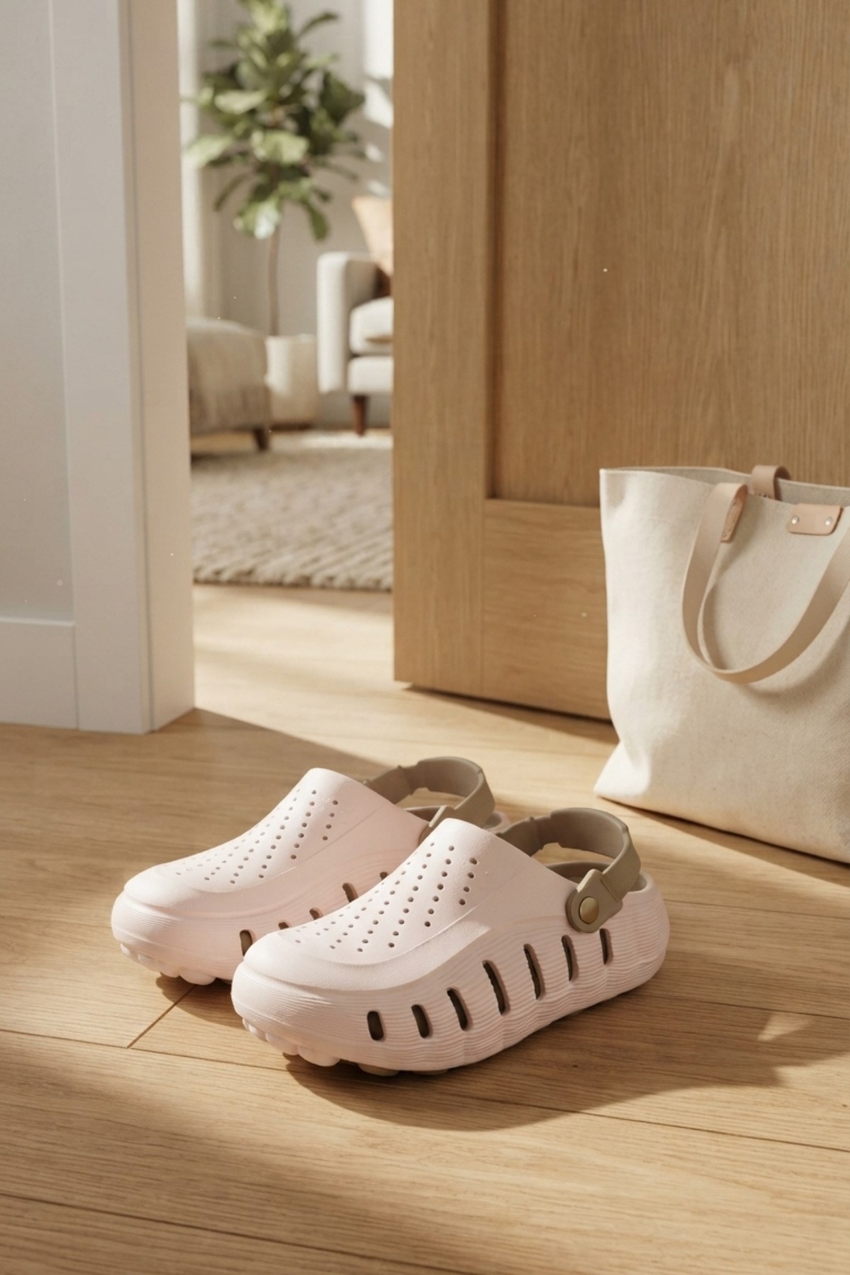 Ekru Kum Günlük Sahil Havuz Plaj Terliği Eva Unisex Terlik & Sandalet