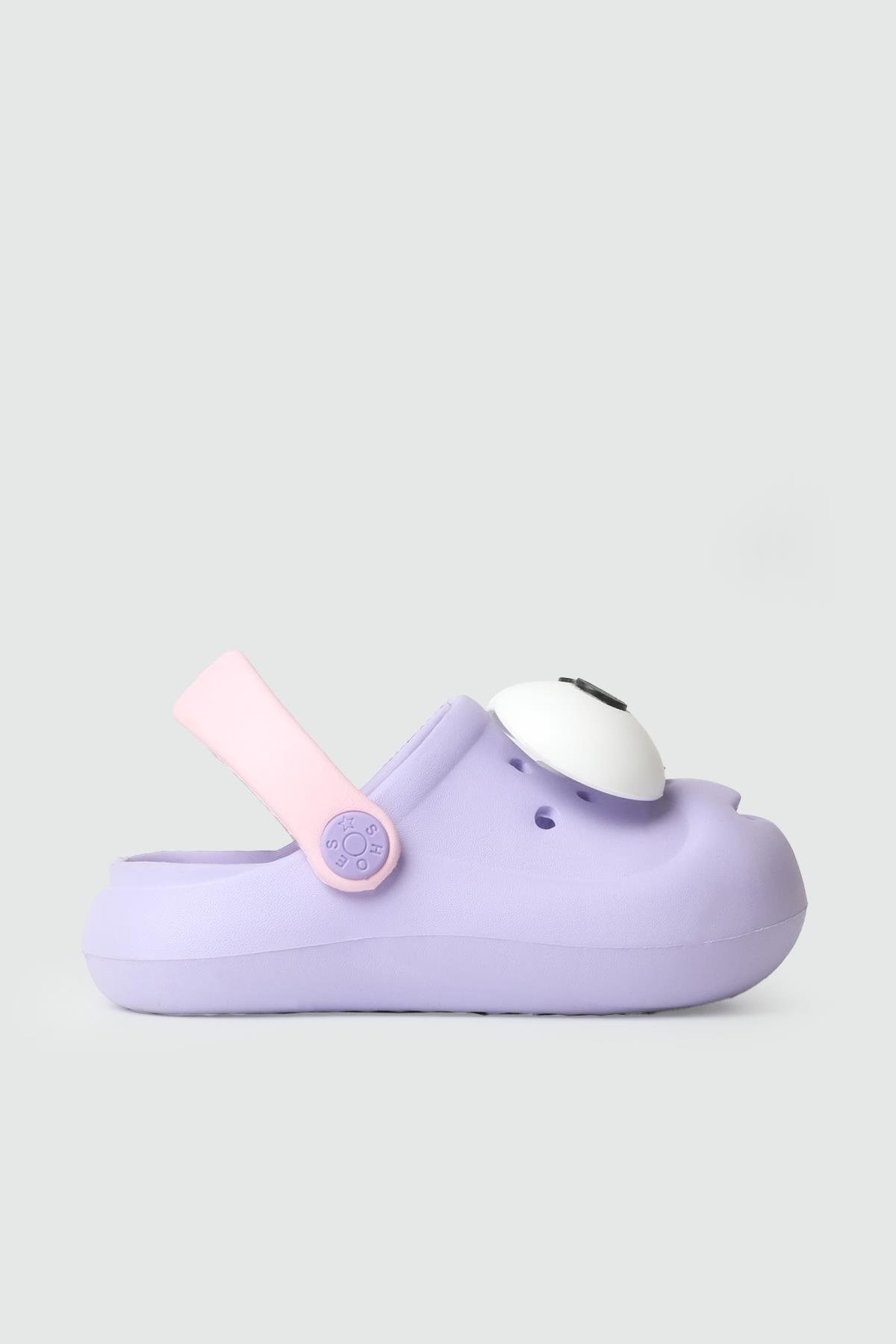 Lila Emoji Günlük Bahçe Sahil Plaj Kreş Unisex Çocuk Terlik & Sandalet