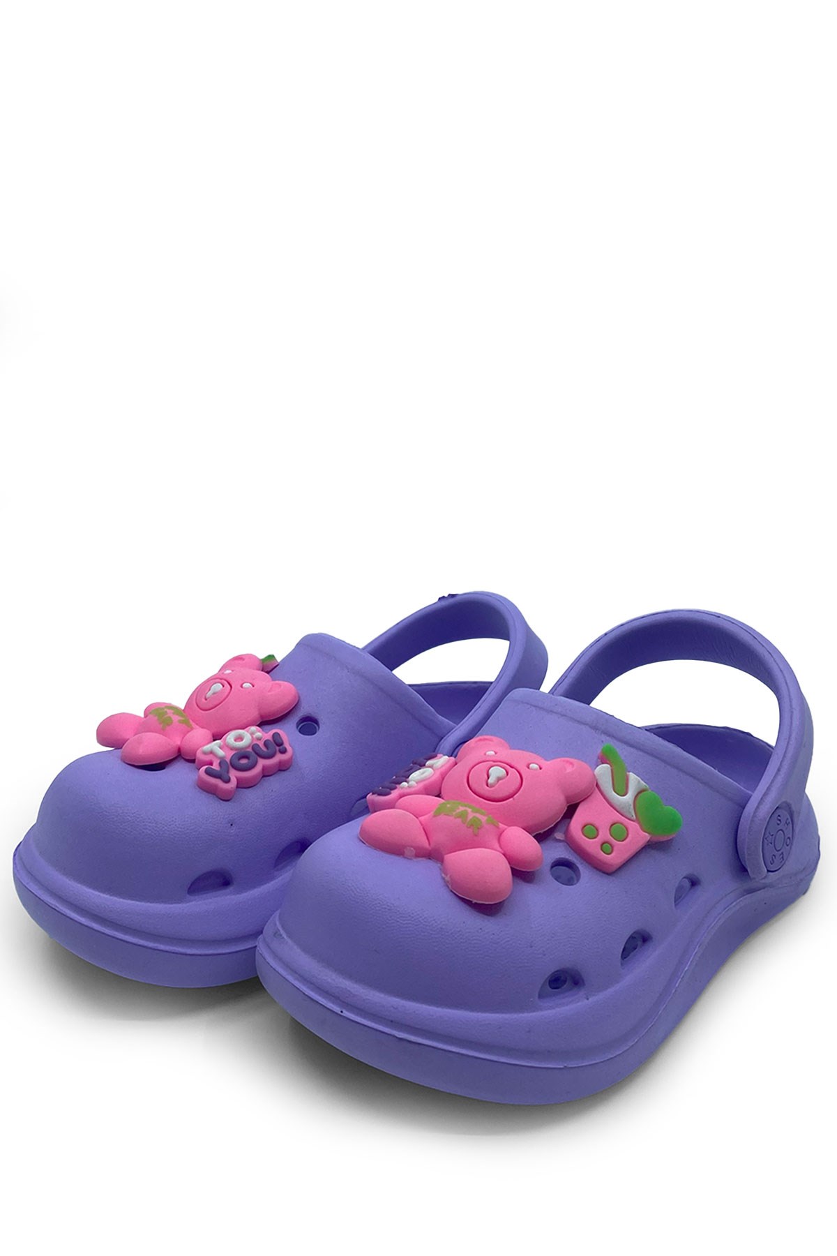Lila Ayıcıklı Unisex Çocuk Terlik&Sandalet